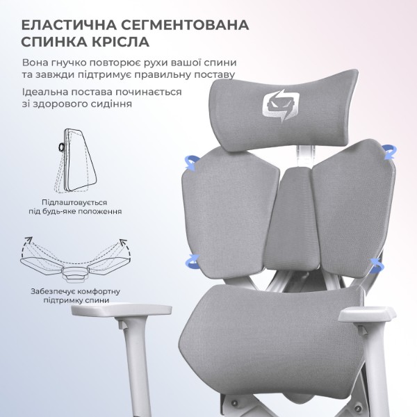 Фото - Крісло для геймерів Sihoo Xallking X5C Mesh Grey (X5FC-N101)