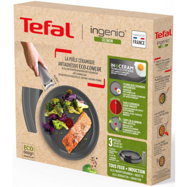 Фото - Уцінка - Набір сковорід зі знімною ручкою Tefal Ingenio Renew 3 пр. (L2609502)