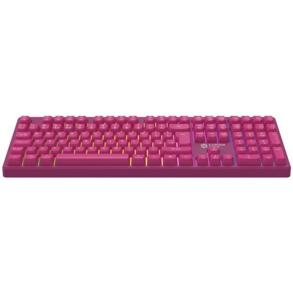 Фото - Клавіатура бездротова ігрова Canyon Fortnax GKW-2 RGB 2.4GHz+BT+USB Pink (CND-SKBW2)