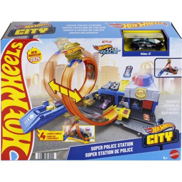 Фото - Игровой набор Hot Wheels Суперполицейский участок (JBM71)