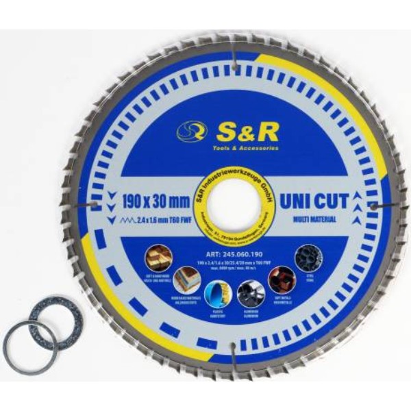 Фото - Круг відрізний по дереву S&R UniCut Meister FWF 190х30х2, 4 мм (245060190)