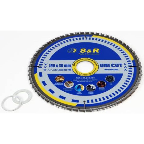 Фото - Круг відрізний по дереву S&R UniCut Meister FWF 190х30х2, 4 мм (245060190)