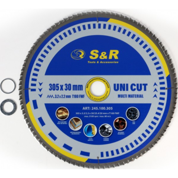 Фото - Круг відрізний по дереву S&R UniCut Meister FWF 305x30x3,2 мм (245100305)