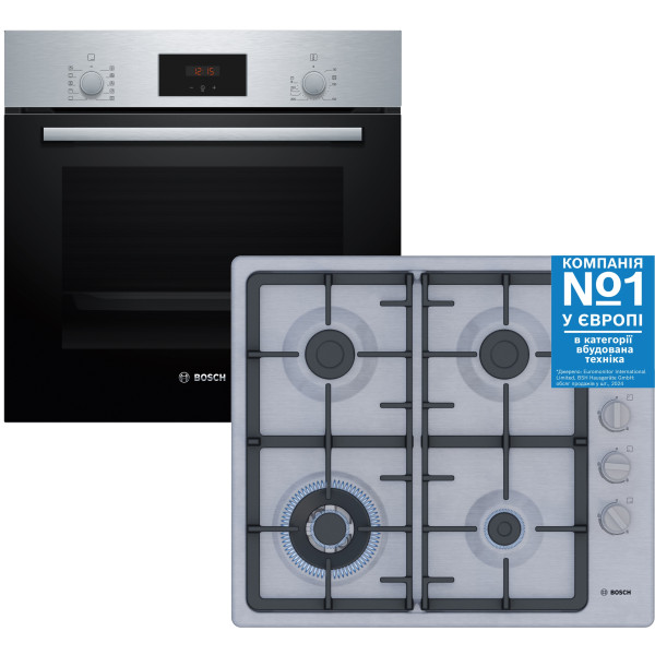 Фото - Комплект техники Bosch Духовой шкаф + Варочная панель Bosch HBF512BS1T + PBH6C5K90R