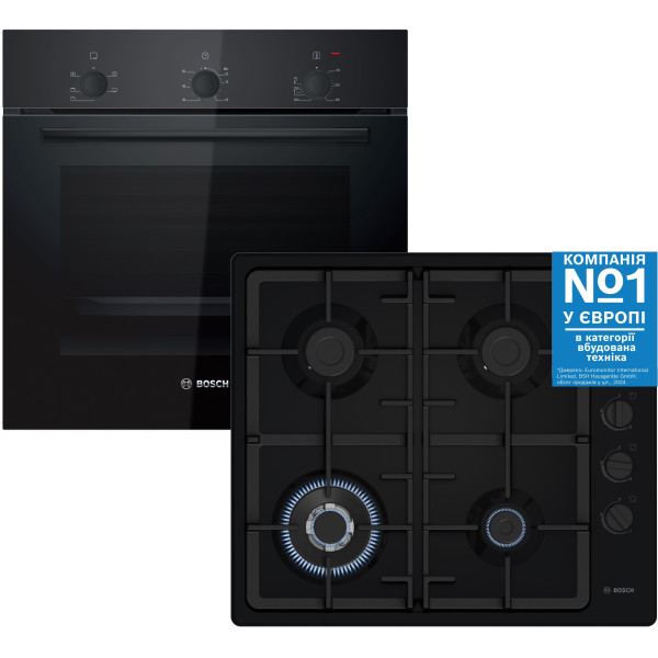 Фото - Комплект техники Bosch Духовой шкаф + Варочная панель Bosch HBF011BA1T + PBH6C6K90R