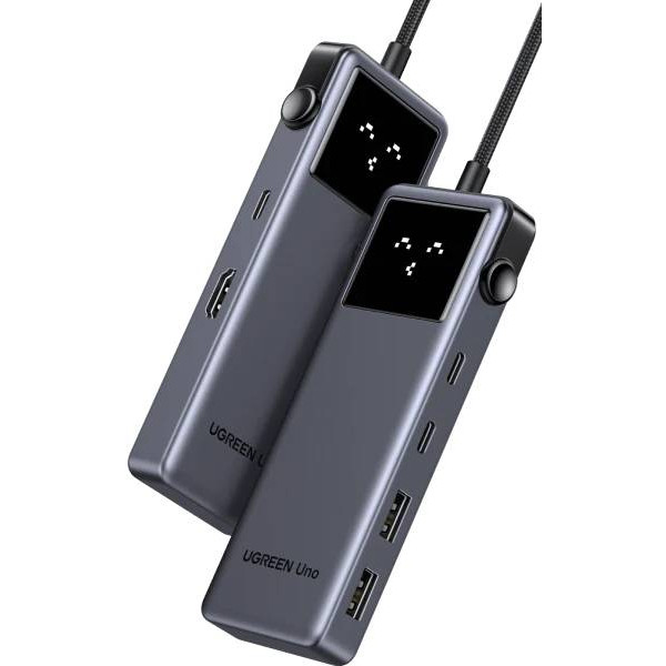 Фото - Хаб USB UGREEN CM888 USB-C to HDMI+2xUSB 3.2+2xUSB-C 3.2+PD Power Converter Gray (35998)