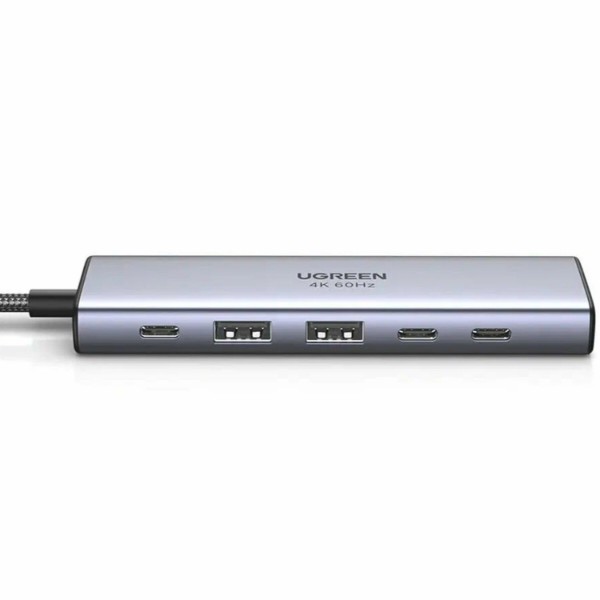 Фото - Хаб USB UGREEN CM511 USB-C to HDMI+2xUSB 3.2+2xUSB-C 3.2+PD Power Converter Gray (35999)
