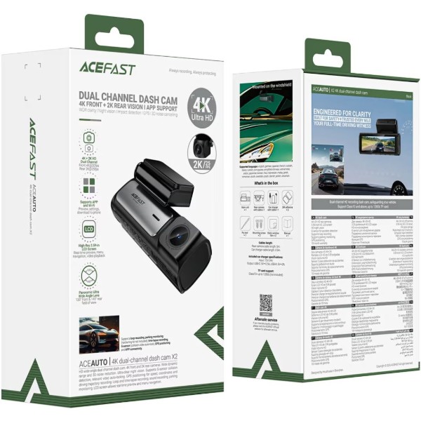 Фото - Відеореєстратор AceFast X2 4K dual-channel 96974316286486)