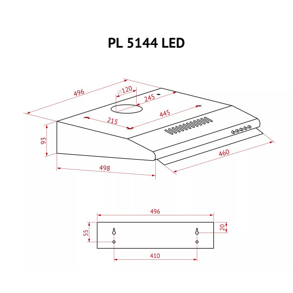 Фото - Витяжка традиційна Perfelli PL 5144 BG LED