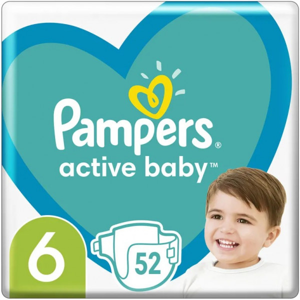 Фото - Одноразовые подгузники Pampers Active Baby Размер 6 (13-18 кг), 52 шт. (81680791)