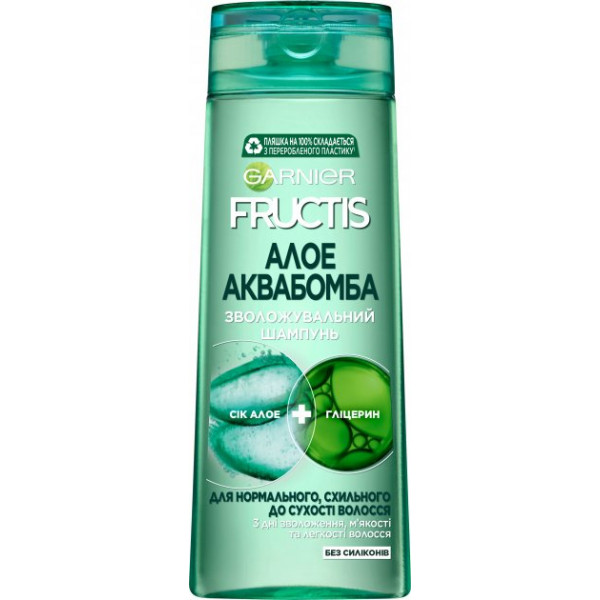 Фото - Шампунь жіночий Garnier FRUCTIS Алое Аква Бомба 400 мл Фото - Шампунь жіночий Garnier FRUCTIS Алое Аква Бомба 400 мл
