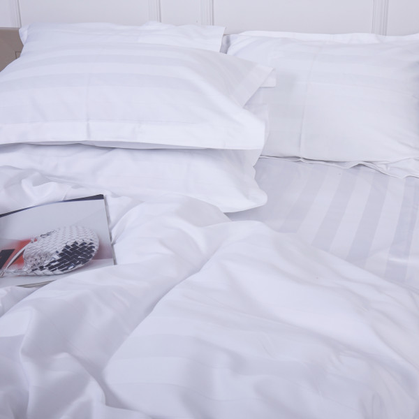 Фото - Комплект постільної білизни MirSon Сатин-страйп Royal Pearl 143х210 (2200000007254)