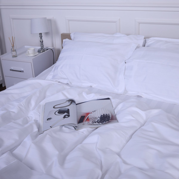 Фото - Комплект постільної білизни MirSon Сатин-страйп Royal Pearl 143х210 (2200000007254)