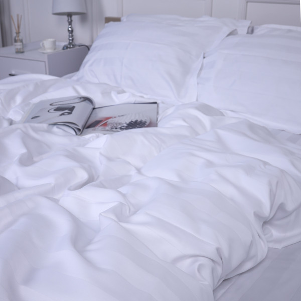 Фото - Комплект постільної білизни MirSon Сатин-страйп Royal Pearl 143х210 (2200000007254)