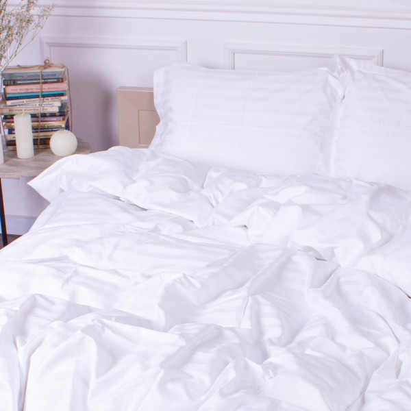 Фото - Комплект постельного белья MirSon Satin Stripe 30-0001 White 200х220 Евро (2200005245682)