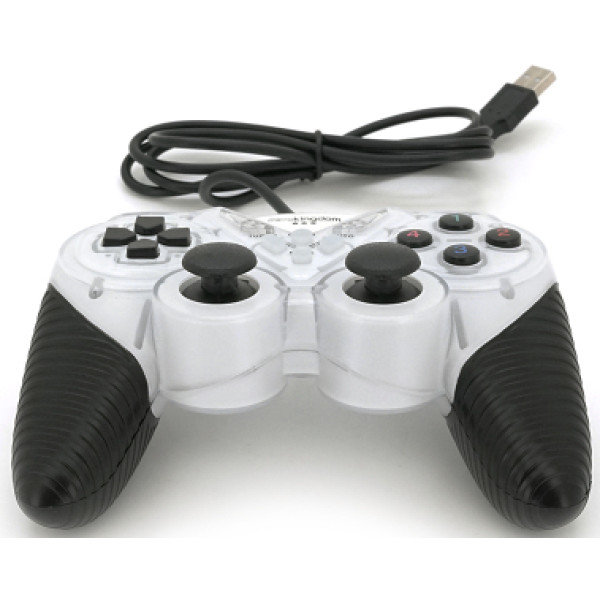 Фото - Геймпад Brazzers BR-8600 USB 2.0, Double Shock, White Фото - Геймпад Brazzers BR-8600 USB 2.0, Double Shock, White