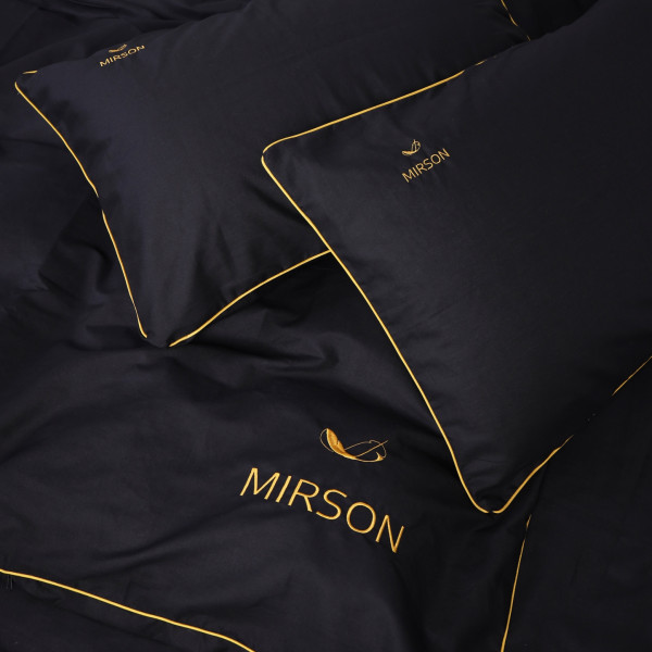 Фото - Комплект постільної білизни MirSon Ranforce Elite Corner 16-9000 Black Stone 200х220 см (2200008401351)