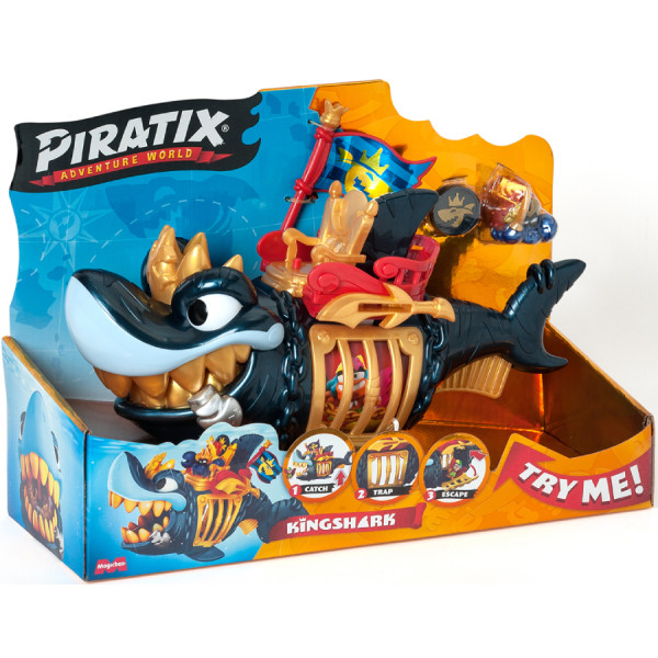 Фото - Набір ігрових фігурок Piratix S - КОРОЛІВСЬКА ЧОРНА АКУЛА (PPXSP112IN11)