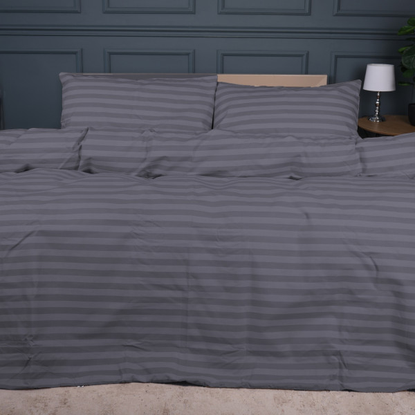Фото - Комплект постільної білизни MirSon King Size 220x240 Ranforce Elite 17-0601 Stripe Gray Ранфорс (2200008049829)