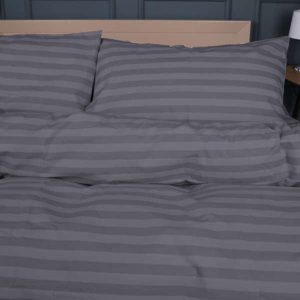 Фото - Комплект постільної білизни MirSon King Size 220x240 Ranforce Elite 17-0601 Stripe Gray Ранфорс (2200008049829)