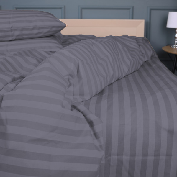 Фото - Комплект постільної білизни MirSon King Size 220x240 Ranforce Elite 17-0601 Stripe Gray Ранфорс (2200008049829)