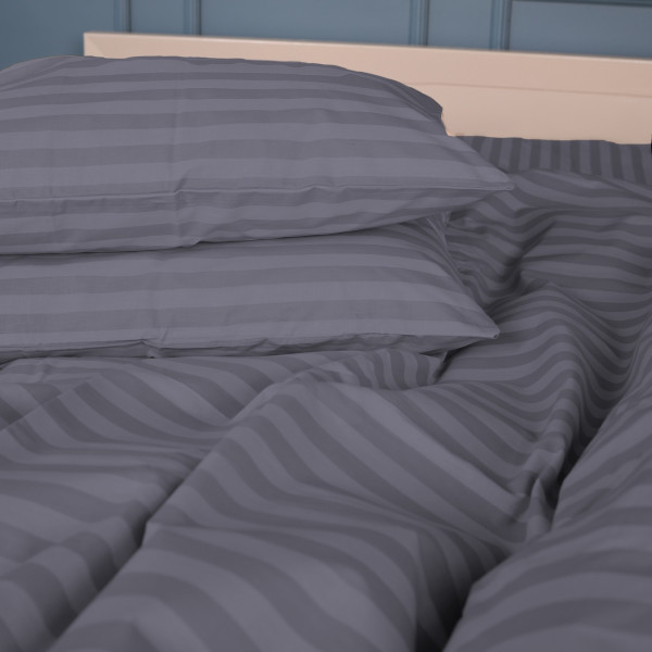 Фото - Комплект постільної білизни MirSon King Size 220x240 Ranforce Elite 17-0601 Stripe Gray Ранфорс (2200008049829)