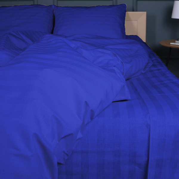 Фото - Комплект постільної білизни MirSon 160x220 17-0609 Stripe Blue Бязь (2200008055158)