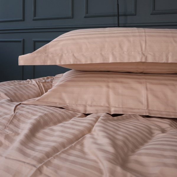 Фото - Комплект постільної білизни MirSon Satin Stripe 30-0004 Cream 143х210 см (2200005248591)