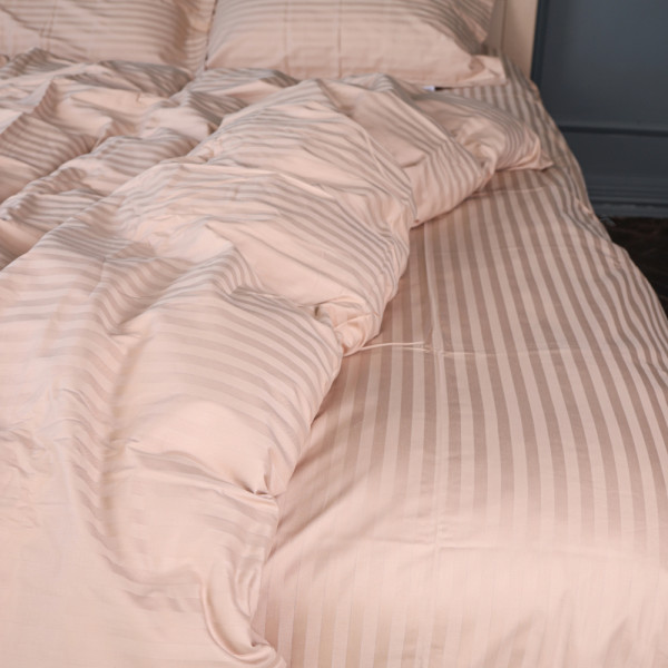 Фото - Комплект постільної білизни MirSon Satin Stripe 30-0004 Cream 143х210 см (2200005248591)