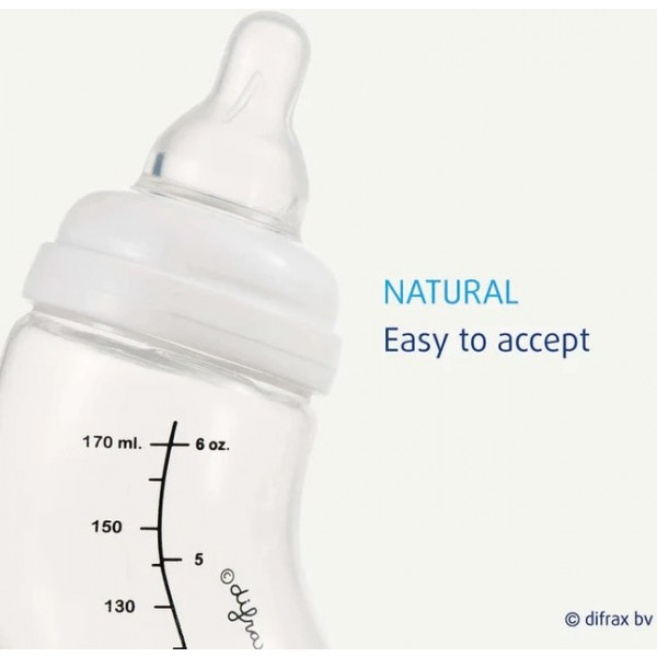 Фото - Великий потік соска дитяча силіконова Difrax S-bottle Natural 2 шт. (673)