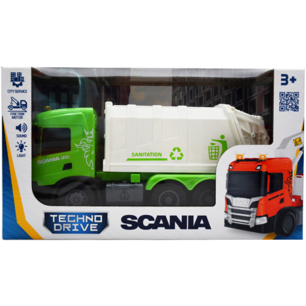 Фото - Наземна спецтехніка TechnoDrive Big Truck – Сміттєвоз SCANIA (світло, звук) (6410KS)