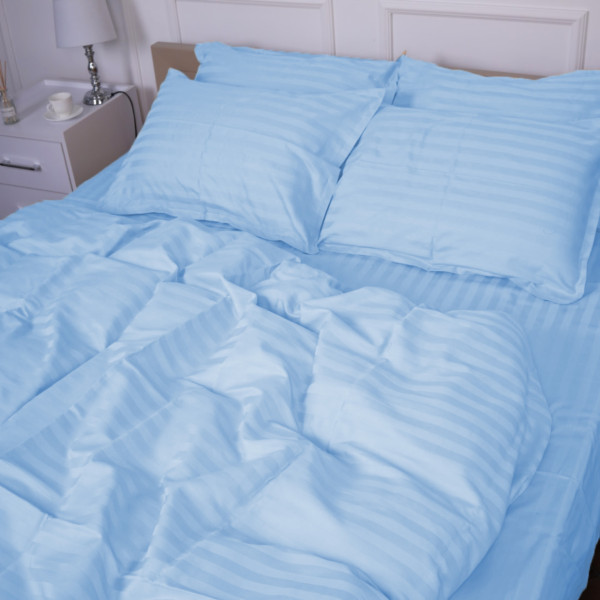 Фото - Комплект постільної білизни MirSon Сатин-страйп Valentino 143х210х2 см (2200000037855)