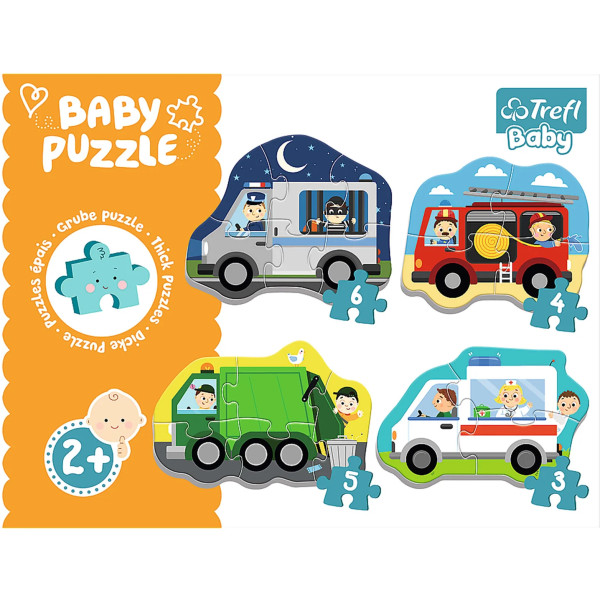 Фото - Пазлы (3-4 года) Trefl Baby Classic Транспортные средства и рабочие места (60714)