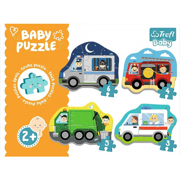 Фото - Пазли м'які (до 2 років) Trefl "Baby Classic" - Транспорт та професії (36071)
