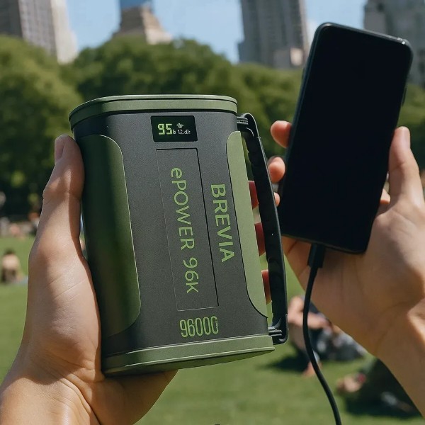 Фото - Батарея мобільна Brevia ePower 96k 96000mAh 307.2Wh 100W LiFePo4 Black/Green (44196MG)