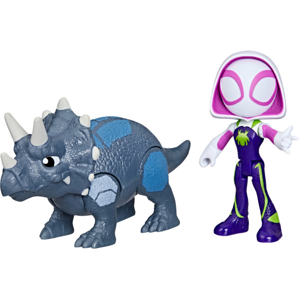 Фото - Колекційні фігурки набір Hasbro Герой та Діно серії Спайді та його дивовижні друзі SAF HERO DINO WEBS GHOST (F9478_G0122)