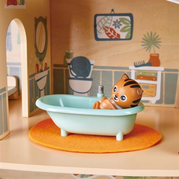 Фото - Меблі та будиночки для ляльки Hape Тигри в джунглях дерев'яний (E3412)