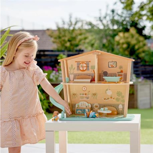 Фото - Меблі та будиночки для ляльки Hape Тигри в джунглях дерев'яний (E3412)