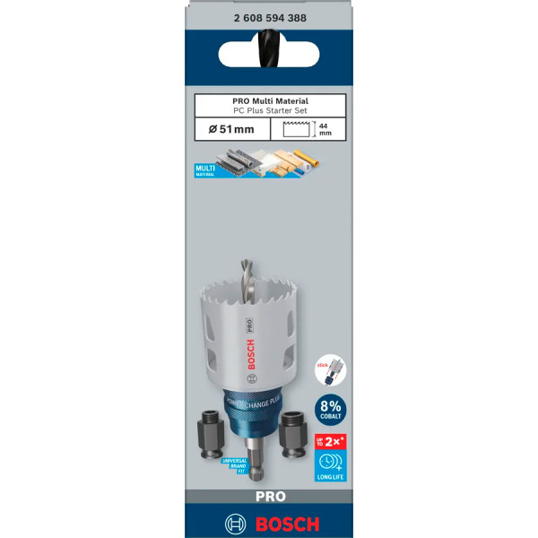 Фото - Коронка по металу Bosch Professional Multi Material Power Change Plus 51мм 5 шт. (2.608.594.388)
