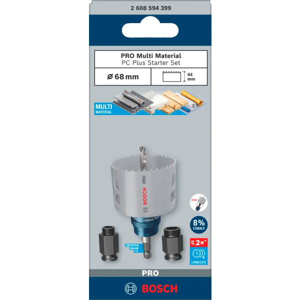 Фото - Коронка по металу Bosch Professional Multi Material Power Change Plus 68мм 3 шт. (2.608.594.399)