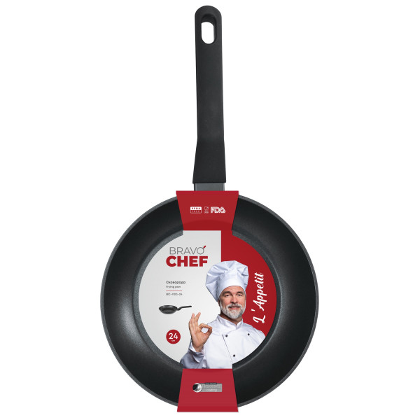 Фото - Сковорода універсальна BRAVO CHEF L"Appetit 24 см (BC-1103-24)