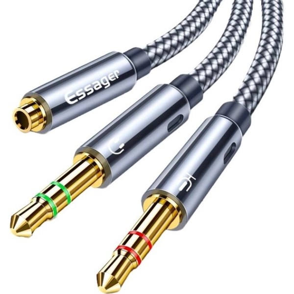 Фото - Кабель 3.5 мм - 3.5 мм Essager For Computer Speaker Mic Y Splitter to PC A EY (EYPS35-TLB0G)