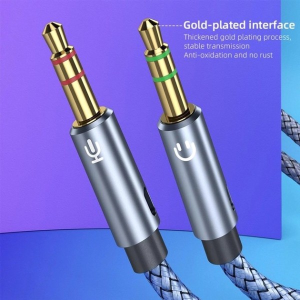 Фото - Кабель 3.5 мм - 3.5 мм Essager For Computer Speaker Mic Y Splitter to PC A EY (EYPS35-TLB0G)