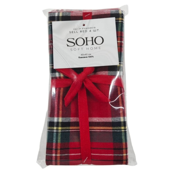 Фото - Набір рушників SOHO 40х40 см Sell Red 4 шт. (BS 45541S/1)