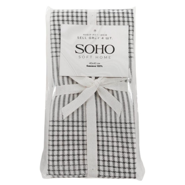 Фото - Набір рушників SOHO 40х40 см Sell Grey 4 шт. (BS 45564S/1)