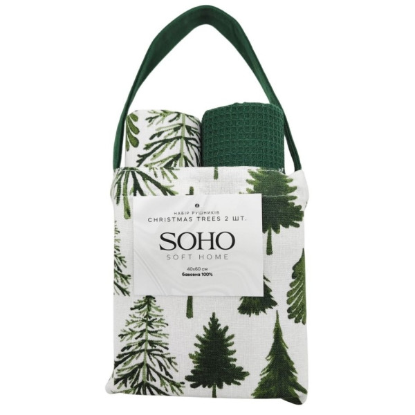 Фото - Набір рушників SOHO 40х60 см Christmas trees сумка 2 шт.