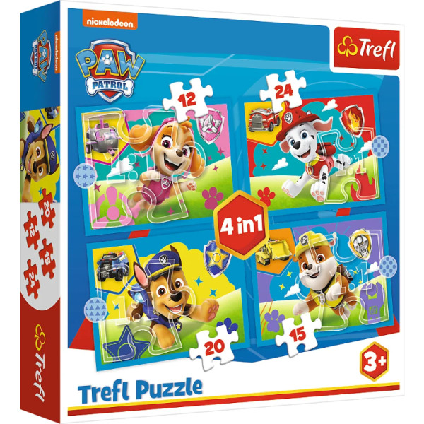 Фото - Пазли (3-4 роки) Trefl 4в1 Paw Patrol Запуск цуценят (46282)