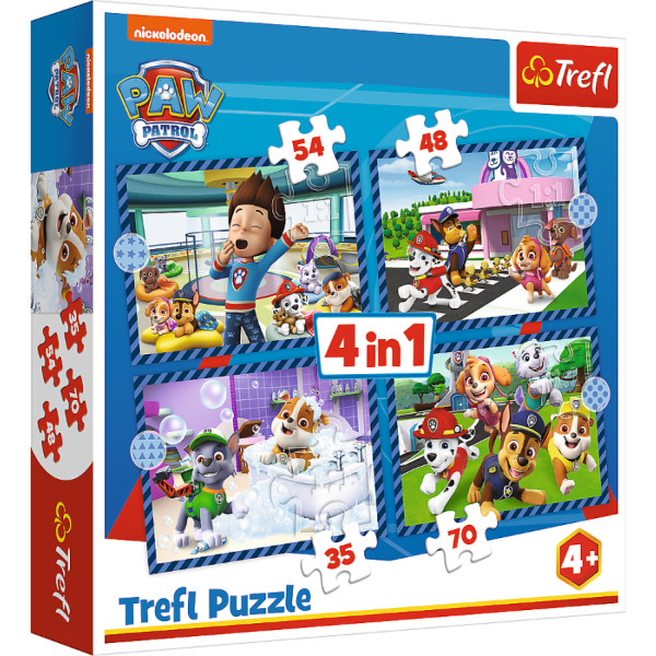 Фото - Пазли (3-4 роки) Trefl 4в1 Paw Patrol Собачі справи (46503)
