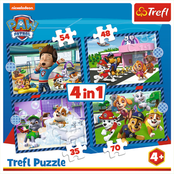 Фото - Пазли (3-4 роки) Trefl 4в1 Paw Patrol Собачі справи (46503)