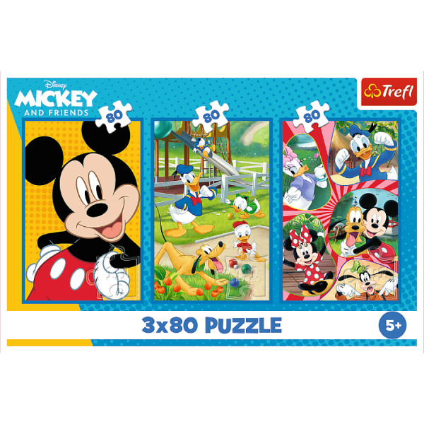 Фото - Пазли (5-7 років) Trefl 3x80 Mickey&friends Команда Міккі Мауса (48873)